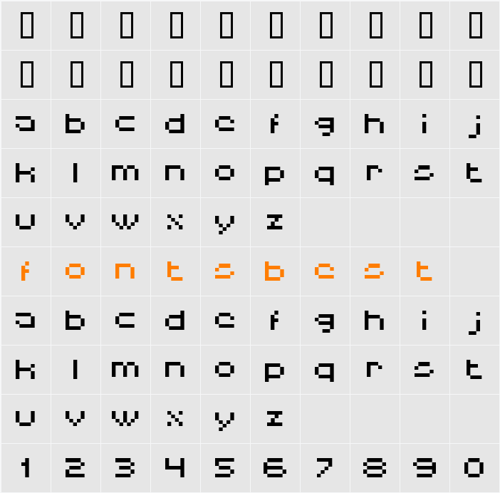 HISKYFLIPPERLOW Character Map