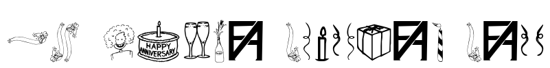 FAD Omega Birthday Bats Font Image