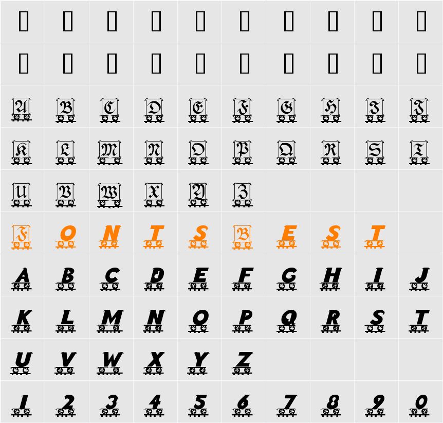 LetterTrain Character Map