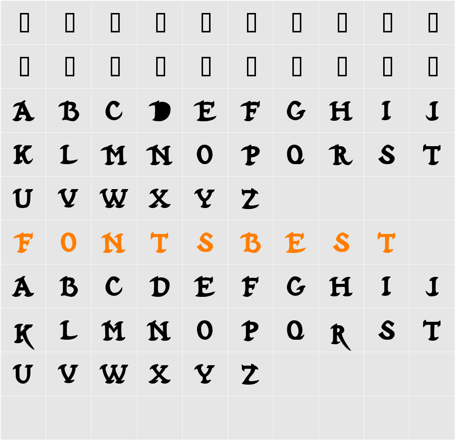 Hubbard Demo Character Map