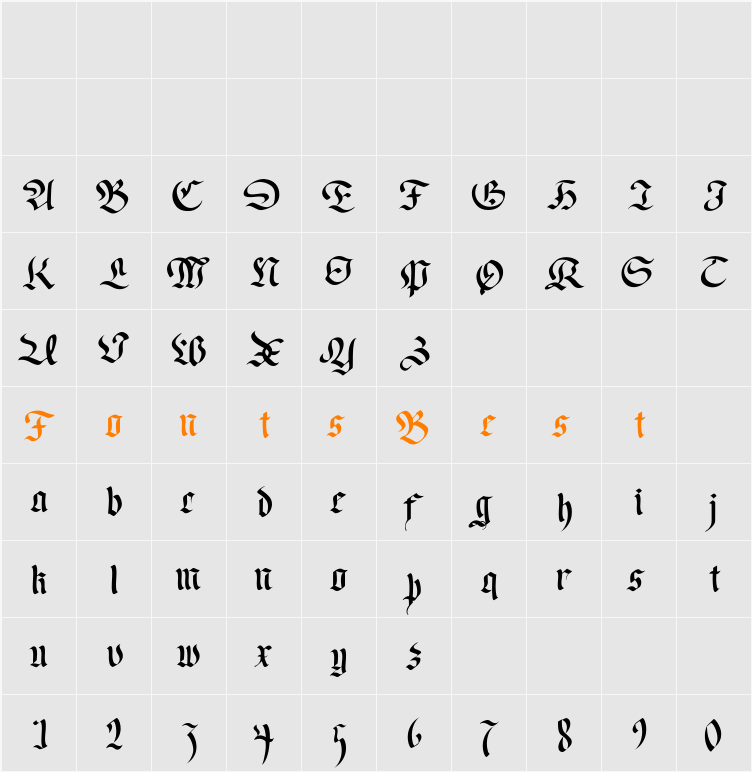 Foulton Character Map