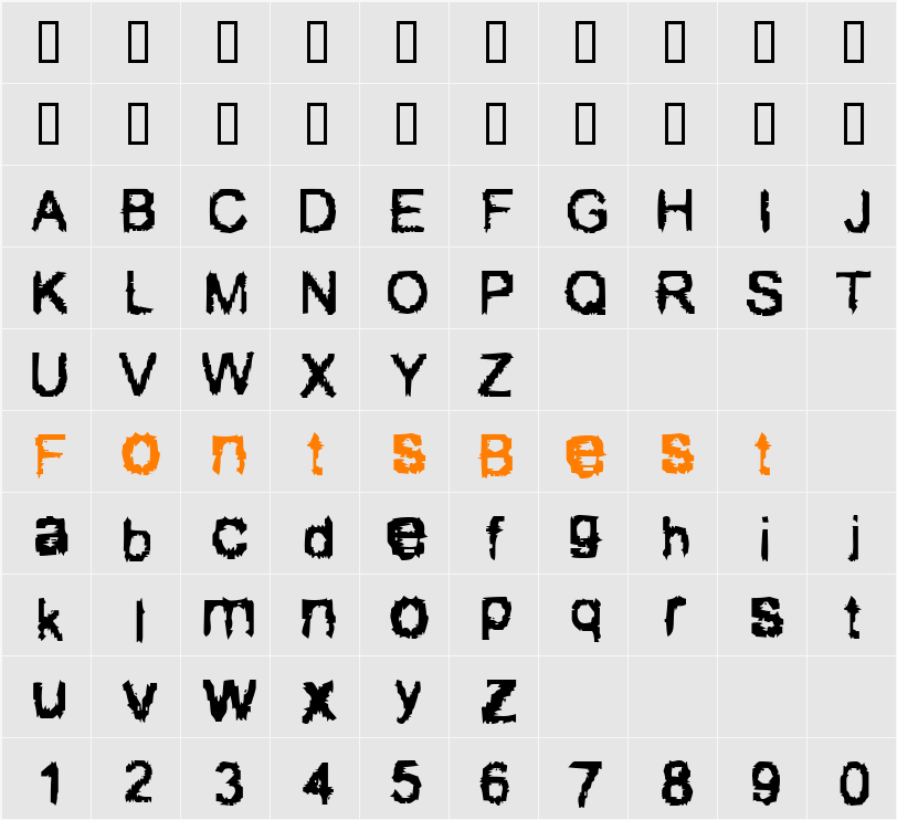Downer Character Map