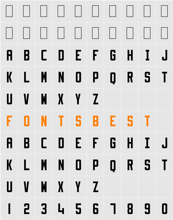 Slimfit Character Map