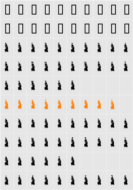 RapaNuiMoaiFont Character Map
