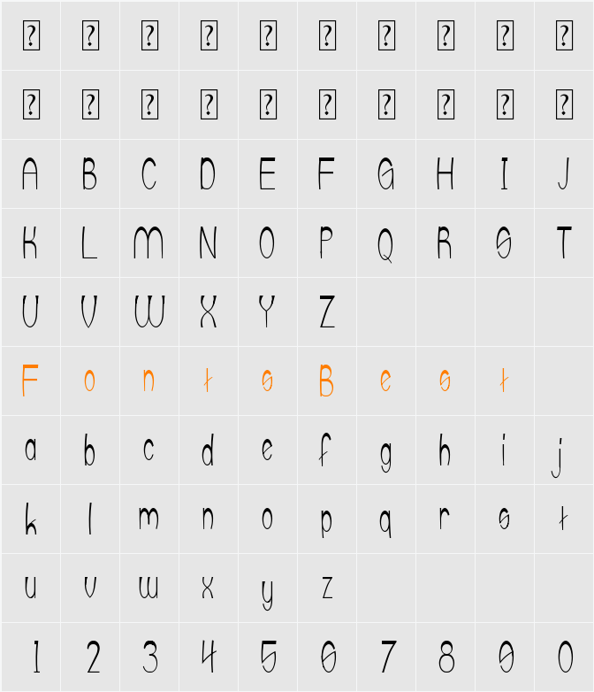 upTOP Character Map