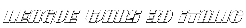 League Wars 3D Italic Font Image