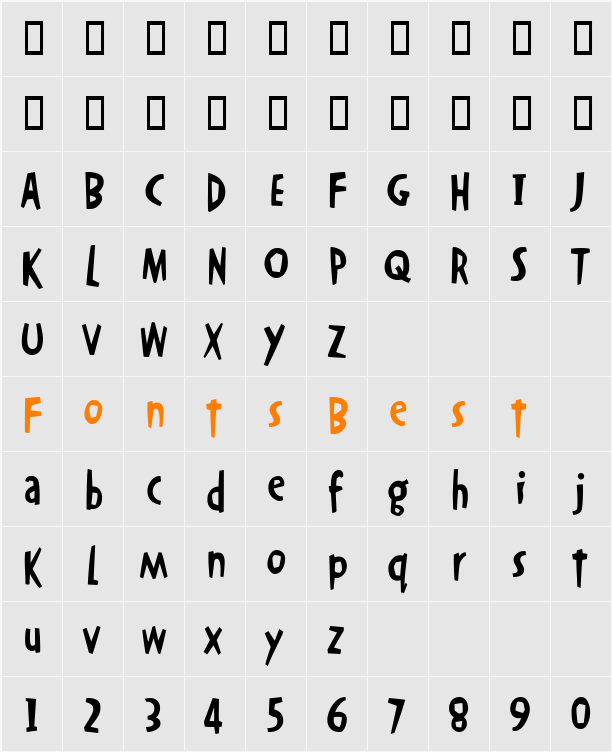 OkrienHmkBold Character Map
