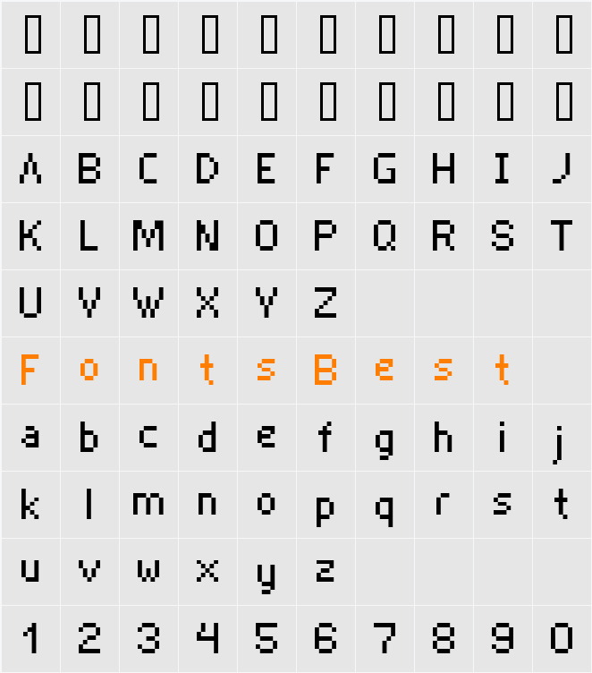 VSNANO Character Map