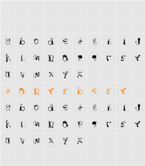 Twistbraid Character Map