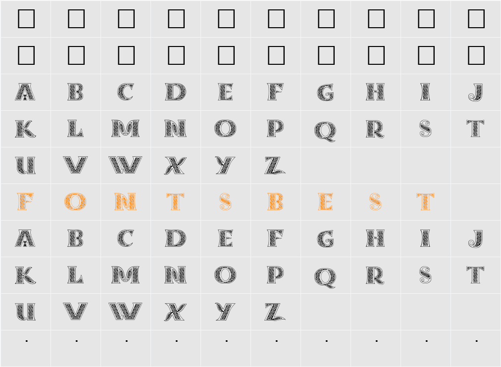 DropCaps Character Map