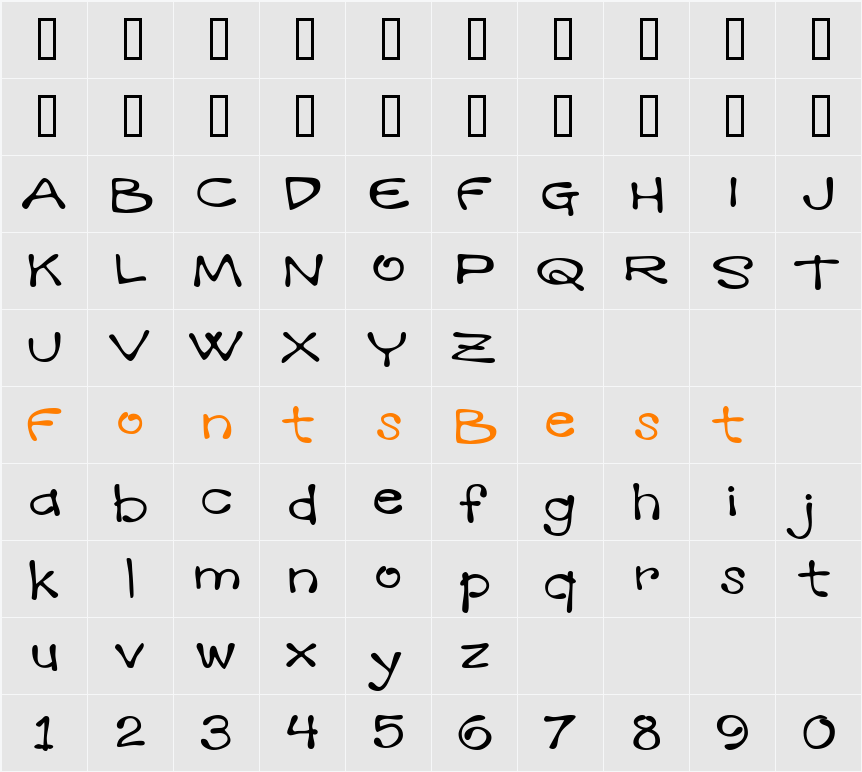 Mandingo BTN Ext Character Map