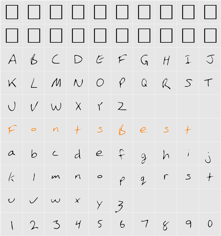 LEHN146 Character Map