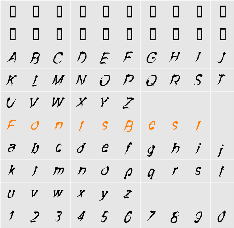 JI-Sloops Character Map