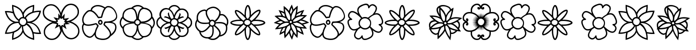 Flowers dots bats tfb Font Image