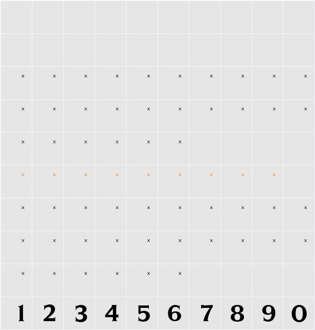 SilveradoBoldTab Character Map