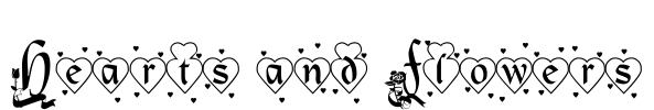 Hearts and Flowers Font Image