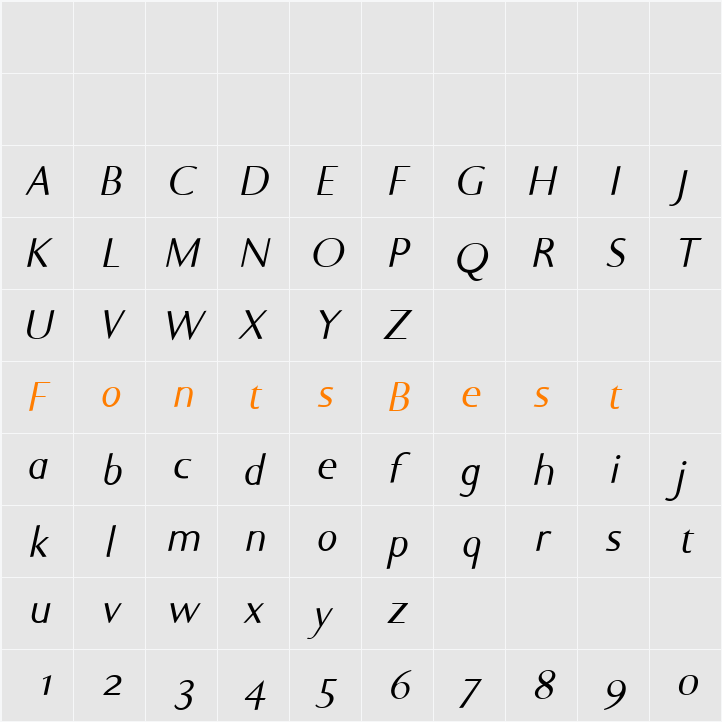 Ela Sans Character Map