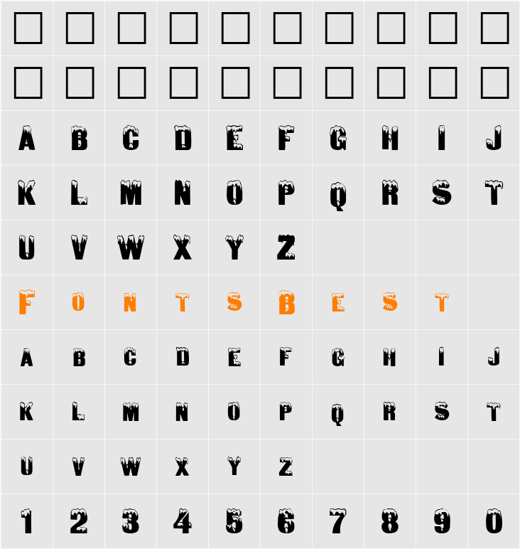 Deep Freeze Character Map