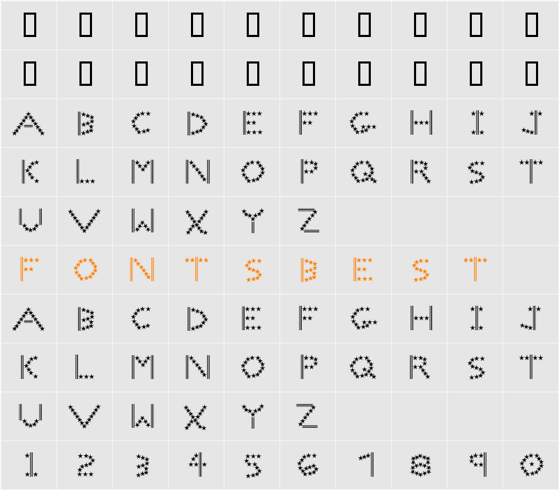 SpangledMast Character Map