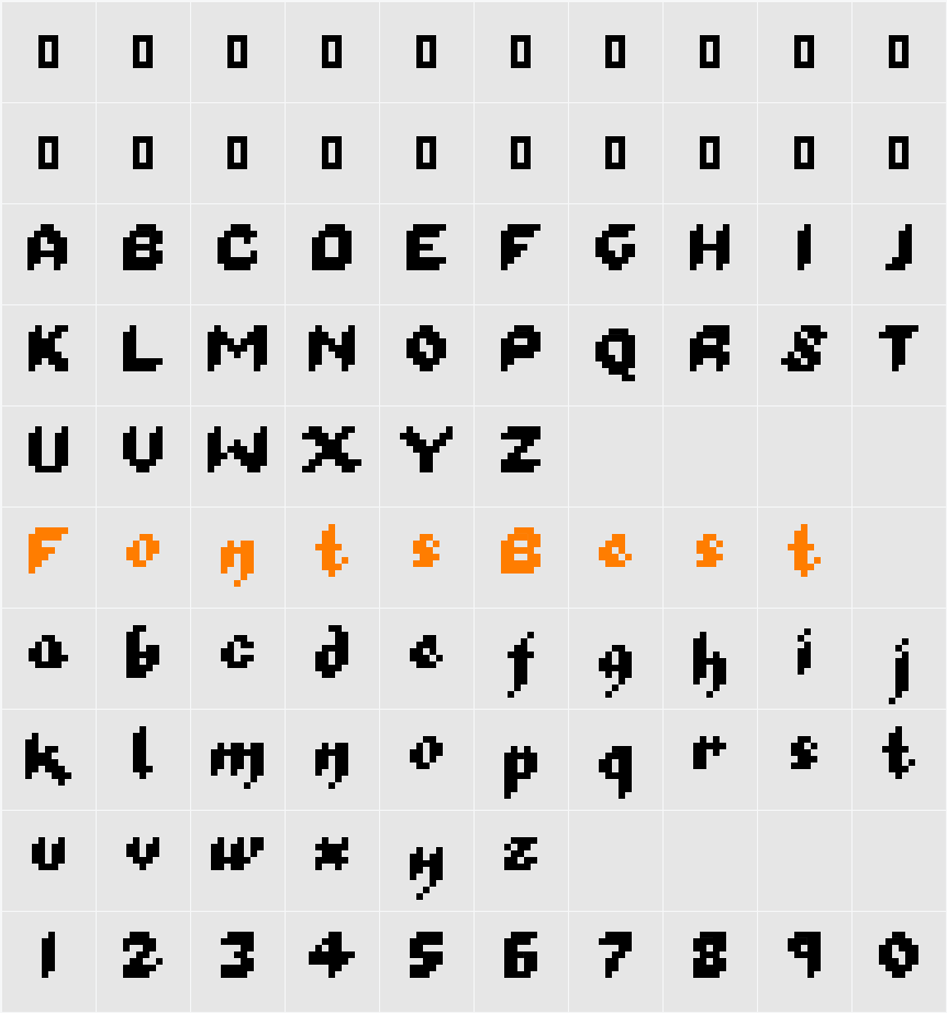 01Organix Character Map