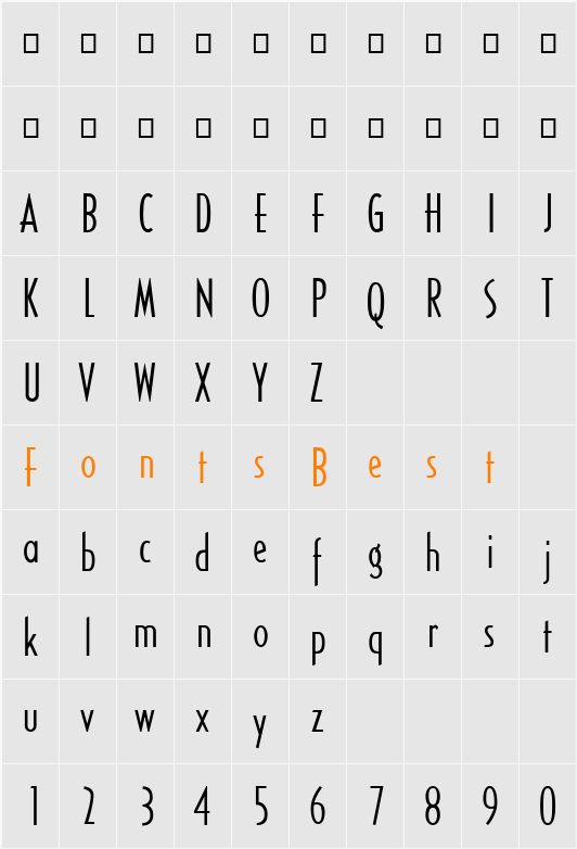 FZ BASIC 16 Character Map