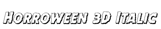 Horroween 3D Italic Font Image