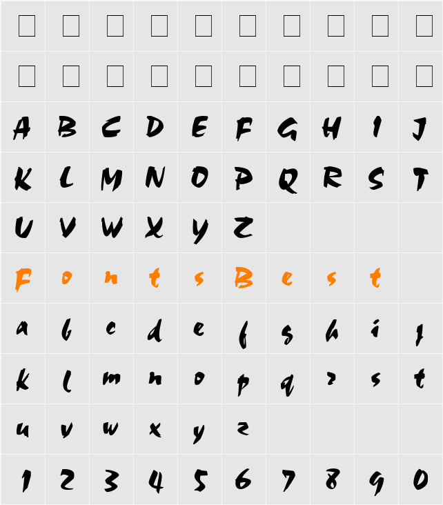 Stucco 27 Character Map