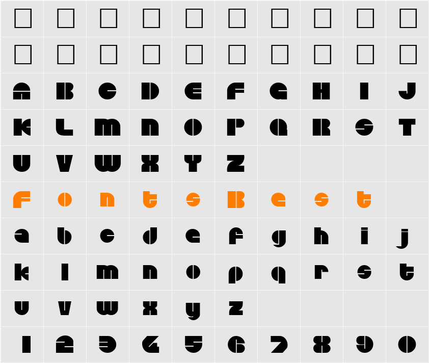 Discotheque Character Map