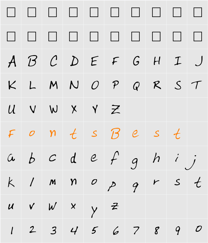 Varnell Character Map