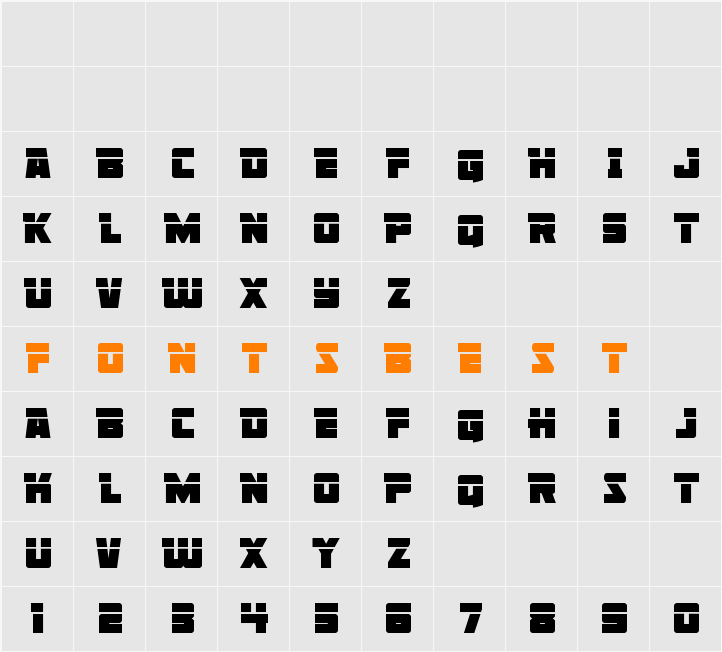 Liberty Legion Laser Character Map