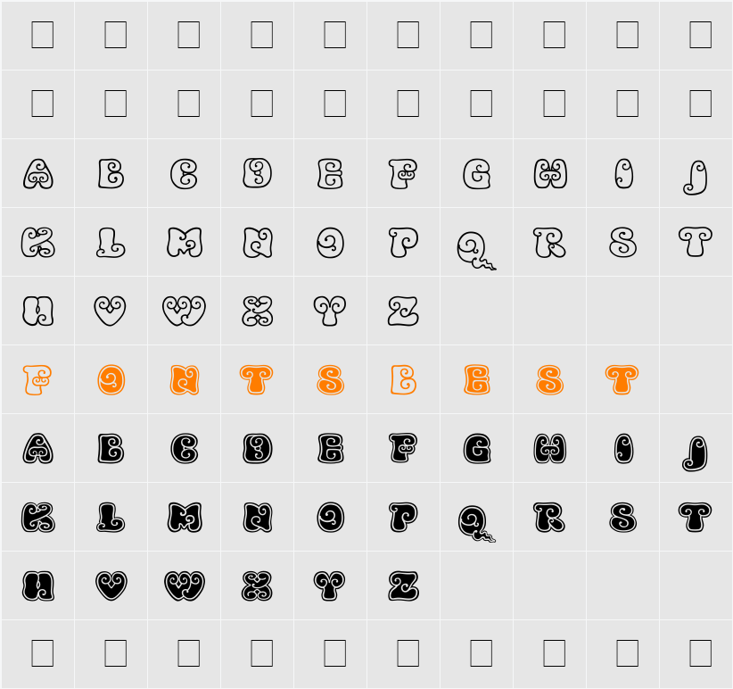Kingthings Kurllie Character Map