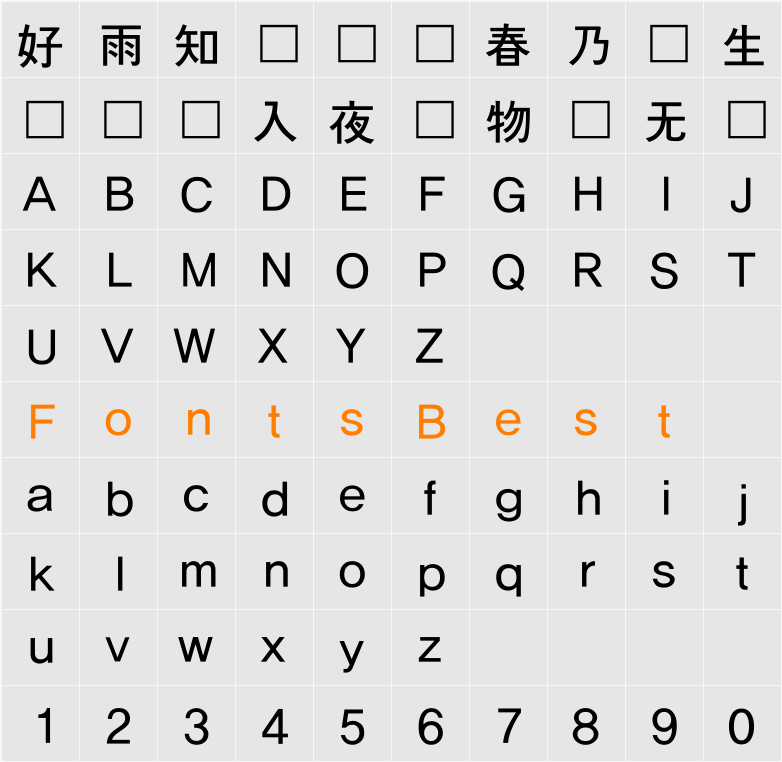 YDIYGO330 Character Map
