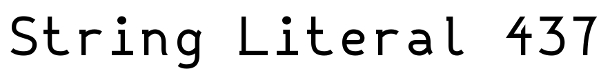 String Literal 437