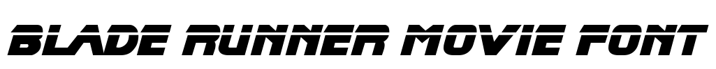 Blade Runner Movie Font