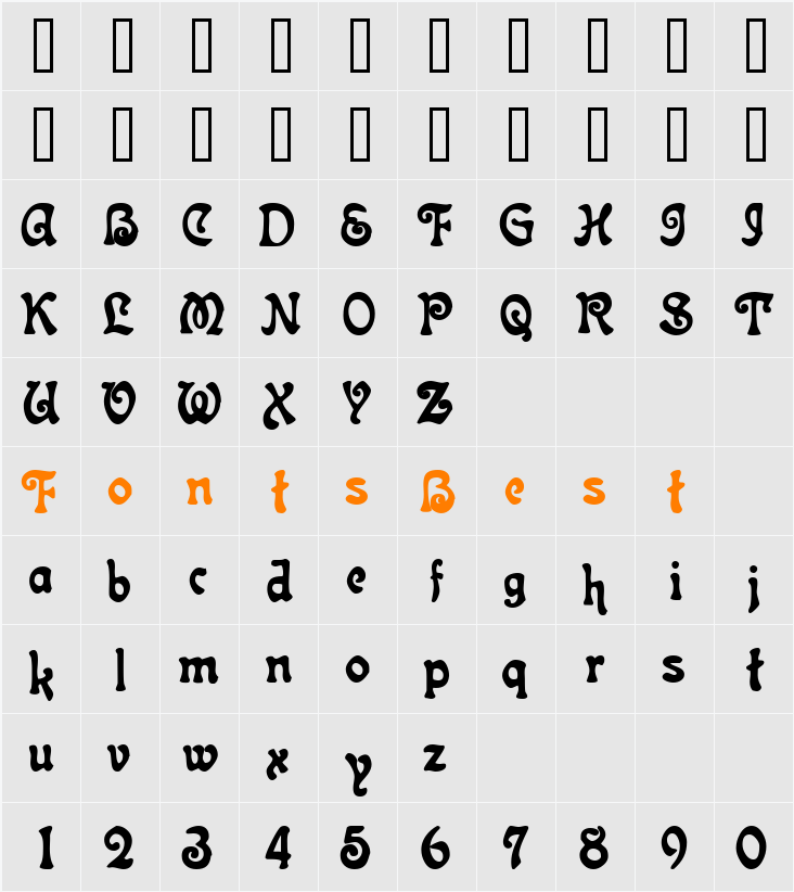 SeaBugsSSK Character Map