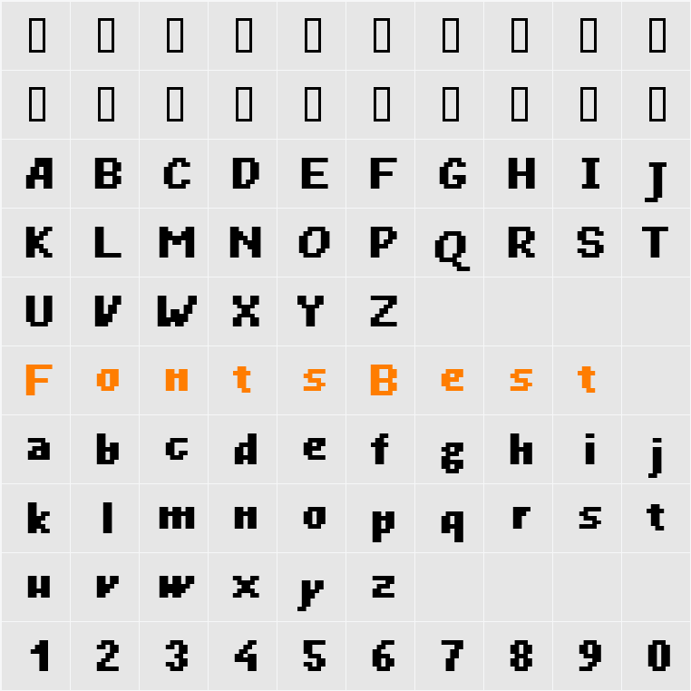screenhorn10 Character Map