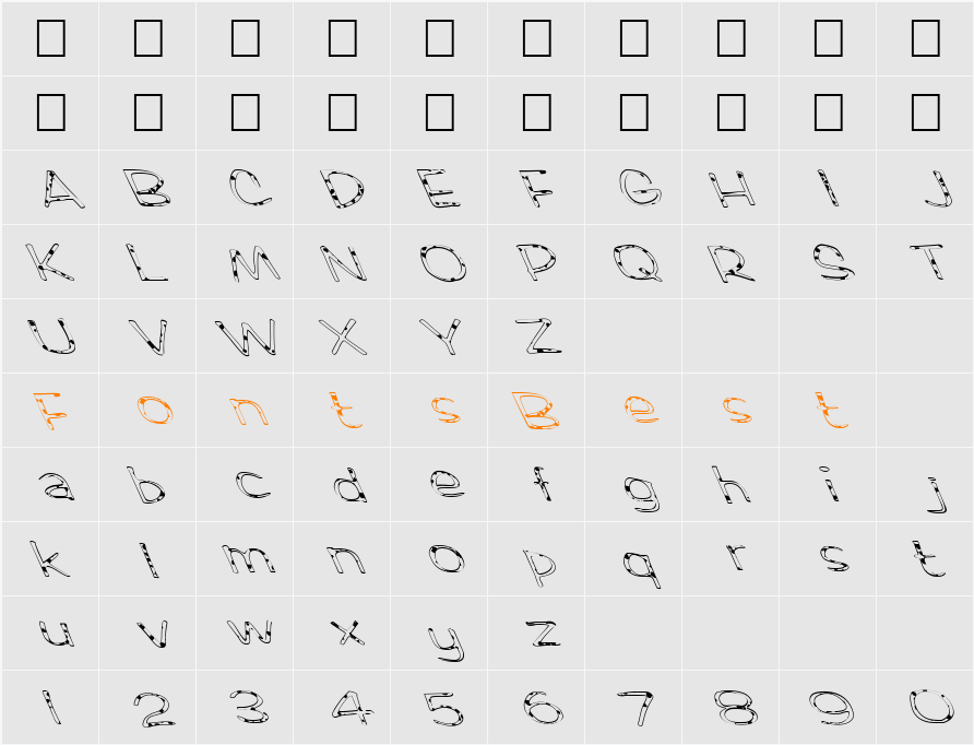 FZ HAND 2 SPOTTED LEFTY Character Map