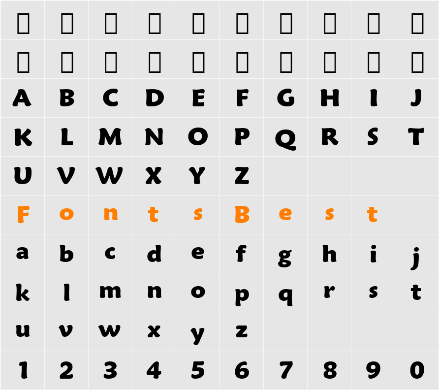 Maiandra Blk GD Character Map