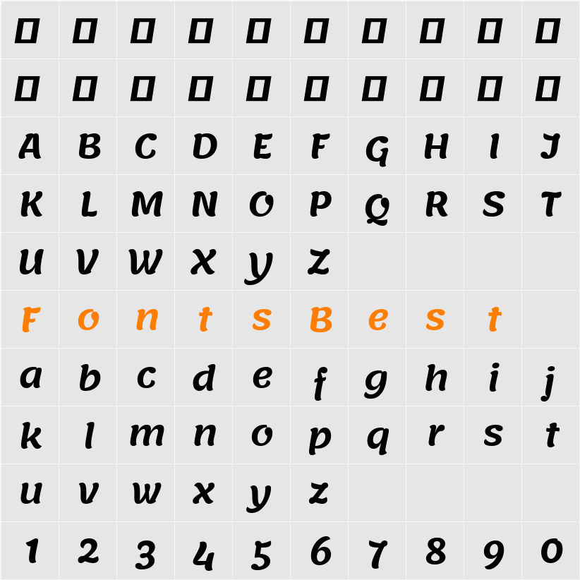 Lemonada SemiBold Character Map