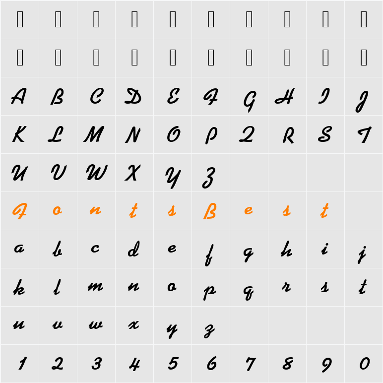 KaufmannDBol Character Map