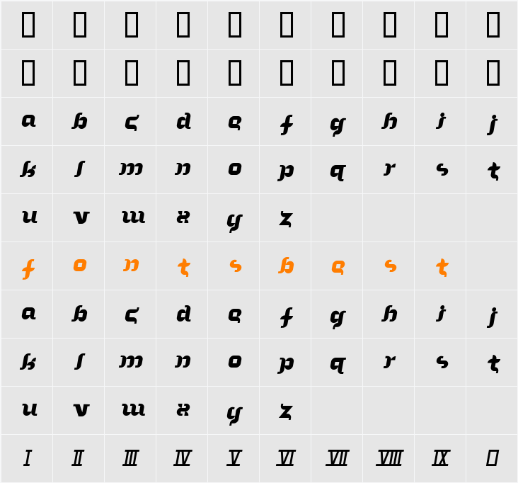 In the arms of sleep Character Map