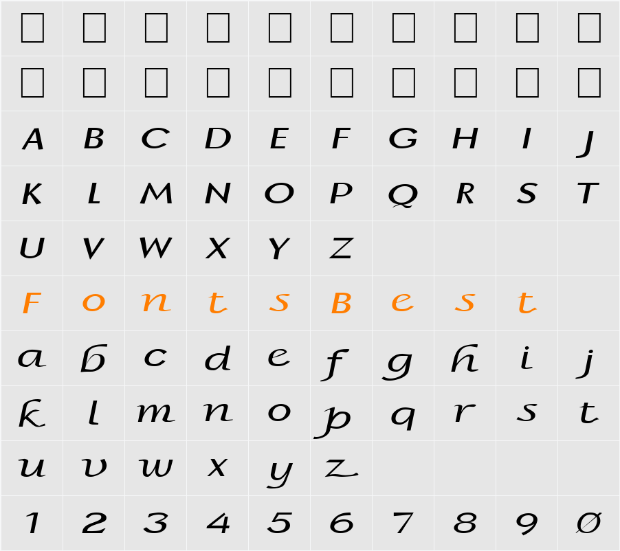FZ BASIC 15 EX Character Map