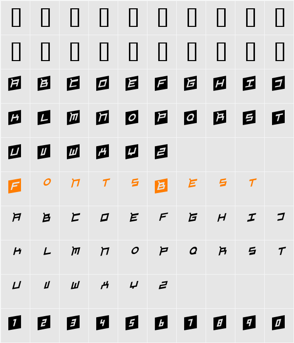 Gordon Character Map