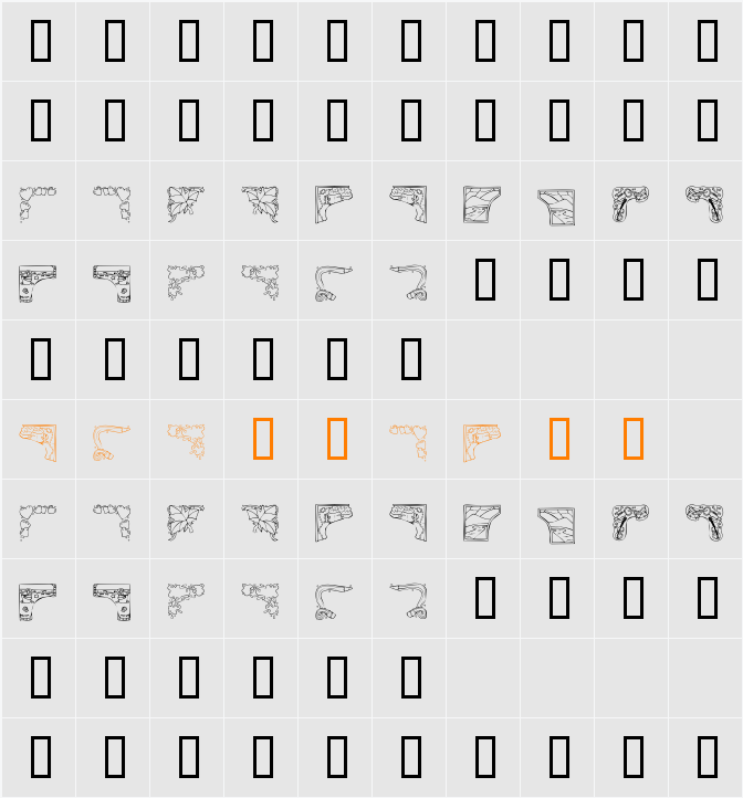 KR Corners 2 Character Map
