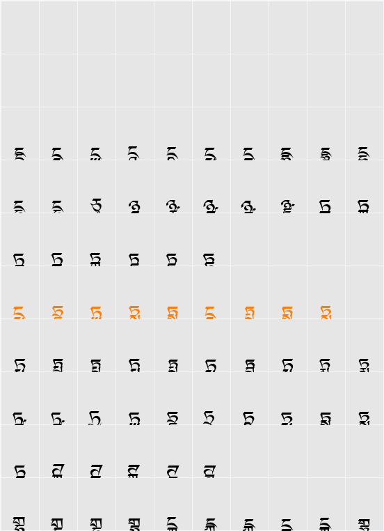 Dedris-c2 Character Map