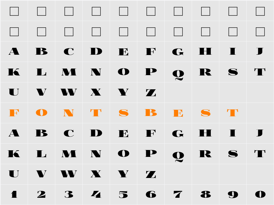 FoglihtenBlackPcs Character Map