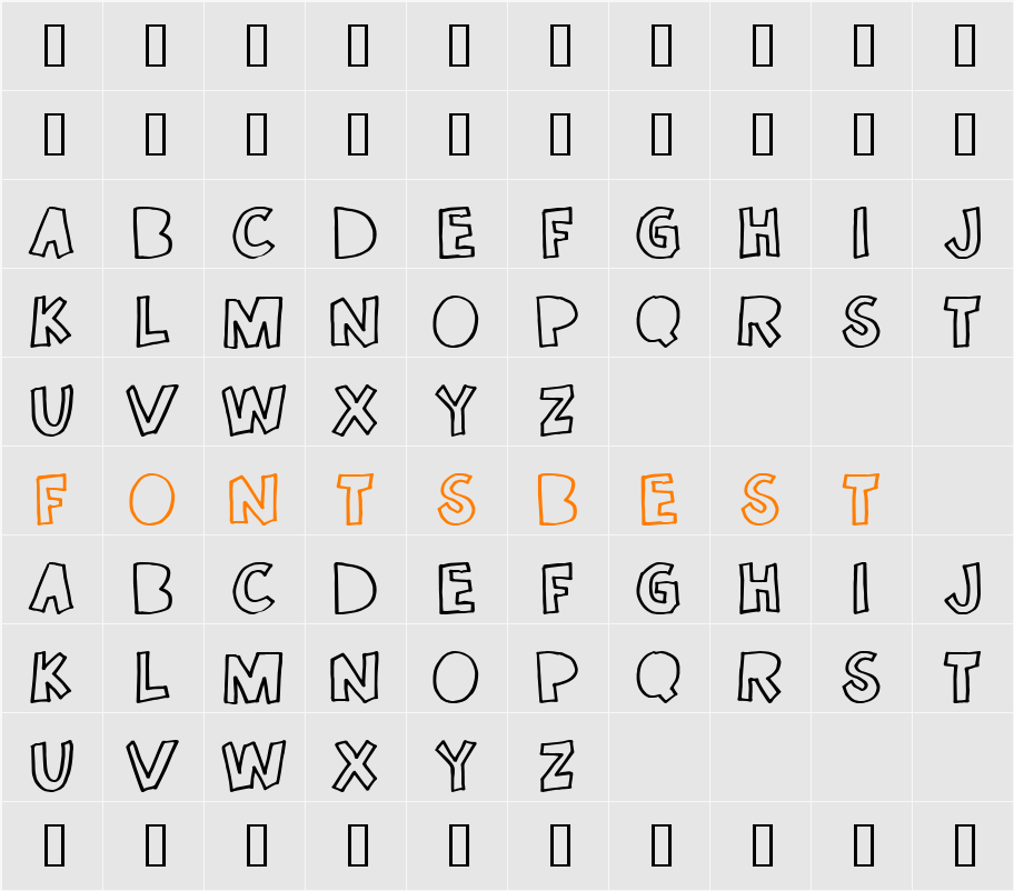 Once in a while Character Map