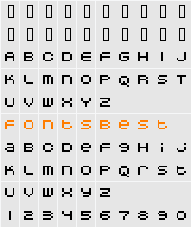 DoubleOhOne Character Map