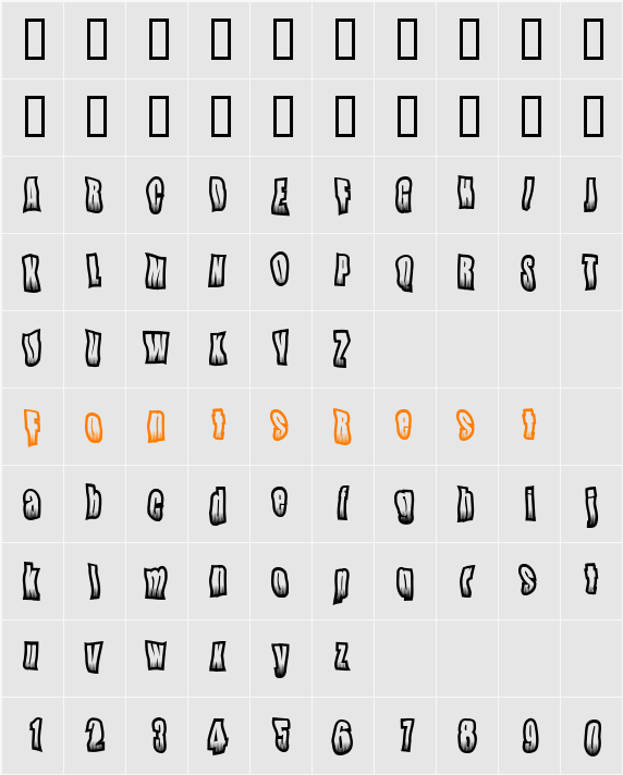 Quiff Character Map