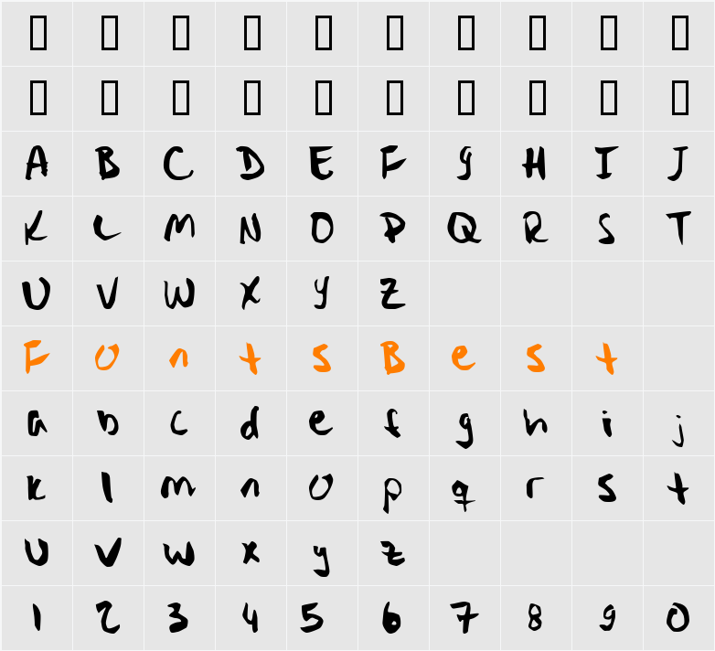 Stryka Character Map